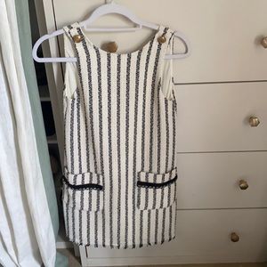 Zara black and white stripped dress with pockets!